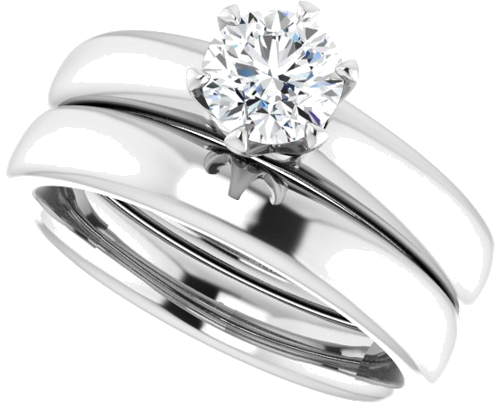 14K White 5.5 mm Round Engagement Ring Mounting (10)