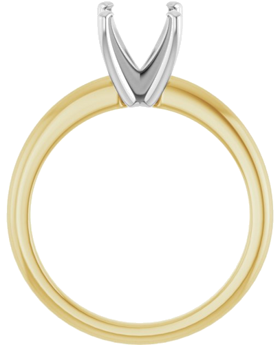 18K Yellow   Platinum  7.4 mm Round Solitaire Engagement Ring Mounting (2)