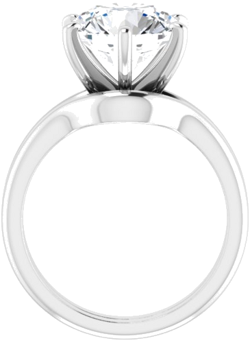 Platinum  10 mm Round Solitaire Engagement Ring Mounting (7)