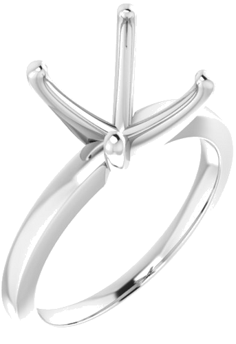 10K White 10 mm Round Solitaire Engagement Ring Mounting (1)