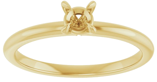 Sužadėtuvių Žiedas „Solitaire“ 585 Geltonojo Aukso Round 4.1mm (3)