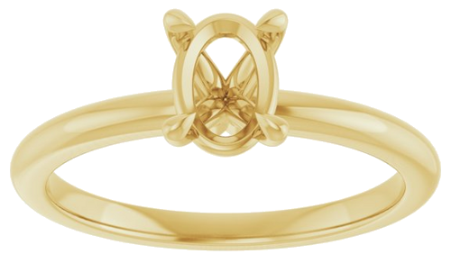 Sužadėtuvių Žiedas 585 Geltonojo Aukso Oval 7mm x 5mm (3)