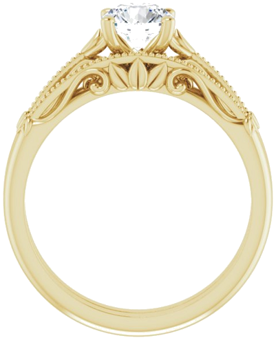 Sužadėtuvių Žiedas „Sculptural-Inspired Solitaire“ 585 Geltonojo Aukso Round 5.8mm (7)