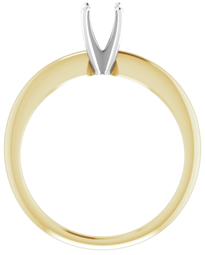 14K Yellow   White 4.2-4.9 mm Round 4-Prong Comfort-fit Solitaire Ring Mounting (2)