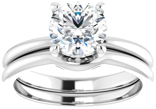 14K White 7 mm Round Solitaire Engagement Ring Mounting (8)