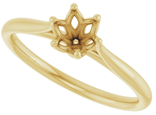 14K Yellow 5.2 mm Round Engagement Ring Mounting (5)