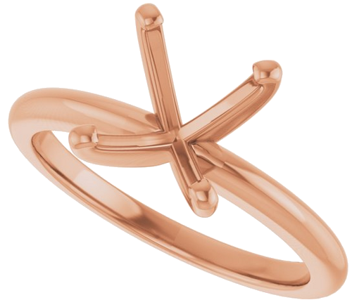 14K Rose  10x8 mm Oval Solitaire Engagement Ring Mounting (5)