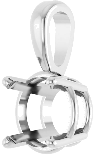 Sterling Silver 7.5 mm Round 4-Prong Pendant Mounting (2)