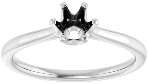 Sužadėtuvių Žiedas „Solitaire“ 585 Baltojo Aukso Round 5.2mm (3)