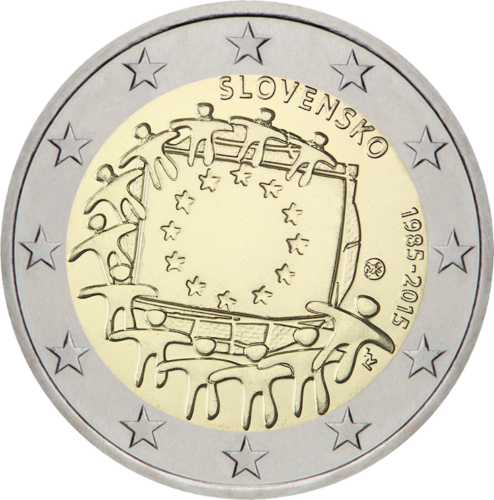2015 Slovakia European flag 2 euro coin (1)