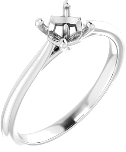 14K White 5.5 mm Round Solitaire Engagement Ring Mounting (1)