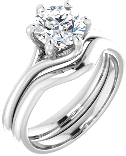 Sužadėtuvių Žiedas „Solitaire“ 950 Platinos Round 7mm (6)