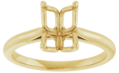 Sužadėtuvių Žiedas „Solitaire“ 585 Geltonojo Aukso Emerald 8mm x 6mm (3)