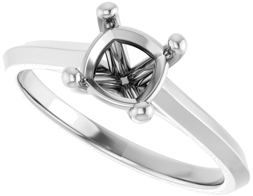 Sužadėtuvių Žiedas „Solitaire“ 585 Baltojo Aukso Cushion 6mm (5)