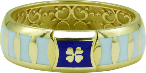 Gold wedding rings with Limoges ceramic (2)