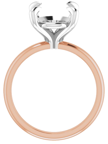 14K Rose White 12 x 10 mm Oval Engagement Ring Mounting (2)
