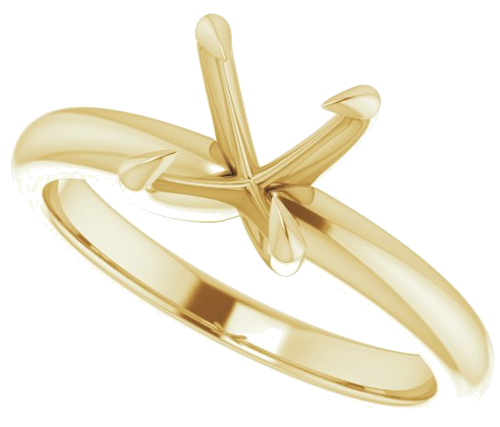 14K Yellow 7.4 mm Round Solitaire Engagement Ring Mounting (5)
