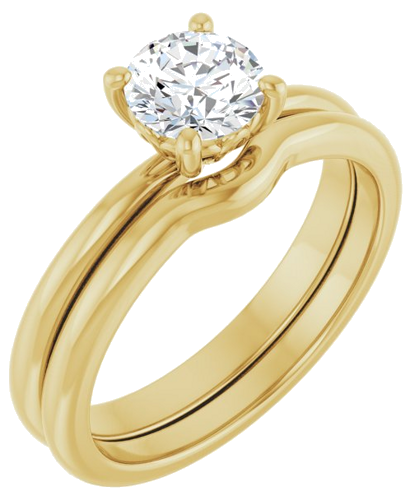 Sužadėtuvių Žiedas „Solitaire“ 585 Geltonojo Aukso Round 5.8mm (6)