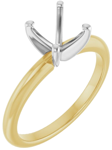 Sužadėtuvių Žiedas „Solitaire“ 585 Baltojo Ir Geltonojo Aukso Round 7.4mm (1)