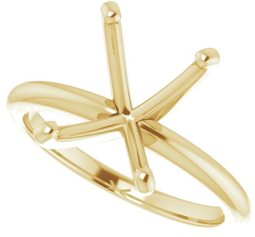 14K Yellow  10x8 mm Emerald Solitaire Engagement Ring Mounting (5)