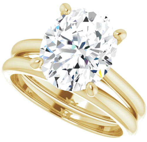 14K Yellow 11x9 mm Oval Solitaire Engagement Ring Mounting (10)