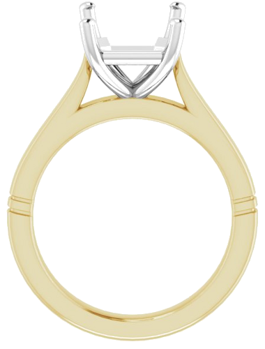 14K Yellow   White 11x9 mm Emerald Engagement Ring Mounting (2)