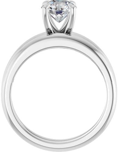 14K White 6.5 mm Round Solitaire Engagement Ring Mounting (7)