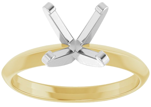 14K Yellow White 8 mm Round Solitaire Engagement Ring Mounting (3)