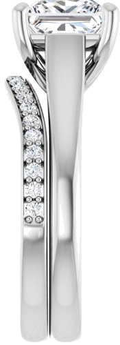 Sužadėtuvių Žiedas „Solitaire“ 585 Baltojo Aukso Square 7mm (9)