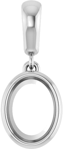 Sterling Silver  8x6 mm Oval Pendant Mounting (1)