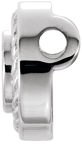 Pakabukas „Bezel-Set Rope Slide“ 585 Baltojo Aukso Round 3mm (2)