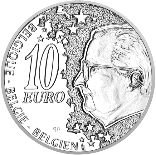 2002 Beļģijas dzelzceļš 10 eiro Beļģijas sudraba monēta (1)