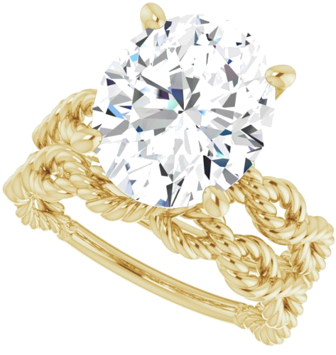 Sužadėtuvių Žiedas „Solitaire Twisted Rope“ 14k yellow gold Oval 12mm x 10mm (10)