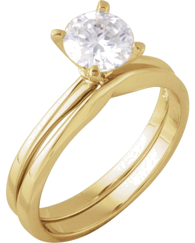 14K Yellow 5.2 mm Round Engagement Ring Mounting (5)