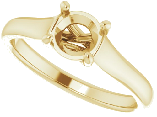 14K Yellow 6 mm Round Solitaire Engagement Ring Mounting (5)