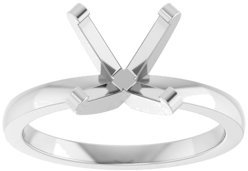 14K White 8.7 mm Round 4-Prong Engagement Ring Mounting (3)