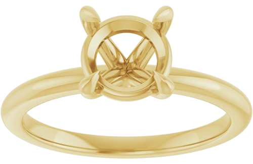 Sužadėtuvių Žiedas 585 Geltonojo Aukso Round 7.4mm (3)