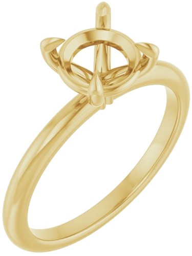 14K Yellow 7.4 mm Round Solitaire Engagement Ring Mounting (1)