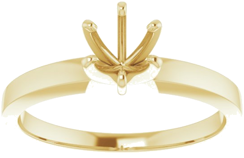 14K Yellow 5.0-5.3 mm Round 6-Prong Solitaire Engagement Ring Mounting (3)