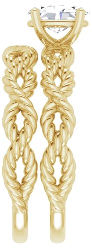 Sužadėtuvių Žiedas „Twisted Rope Solitaire“ 585 Geltonojo Aukso Oval 7mm x 5mm (9)