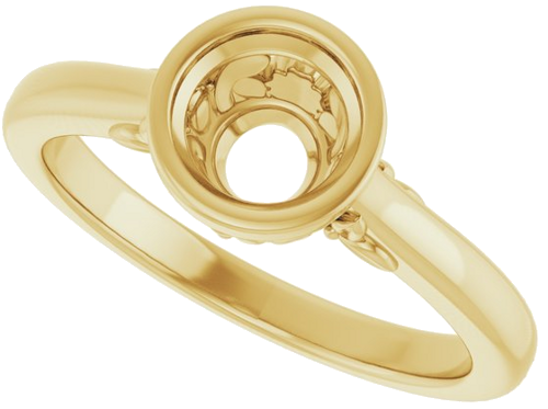 14K Yellow 6 mm Round Solitaire Engagement Ring Mounting (5)