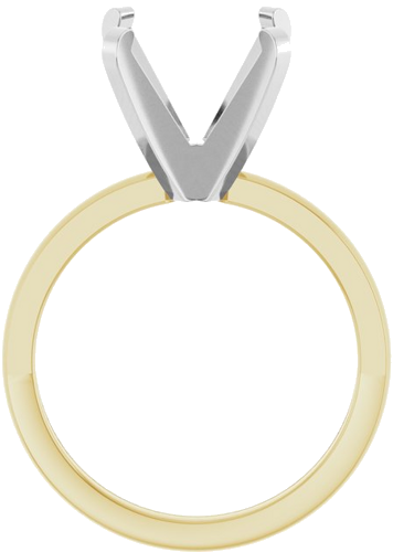 14K Yellow White 11 mm Round 4-Prong Engagement Ring Mounting (2)