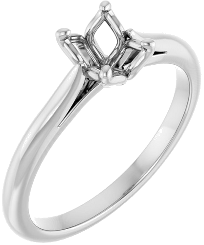 Sužadėtuvių Žiedas „Solitaire“ 585 Baltojo Aukso Oval 7mm x 5mm (1)