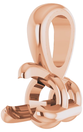 10K Rose 2.5 mm Round  3-Prong Pendant Mounting (2)