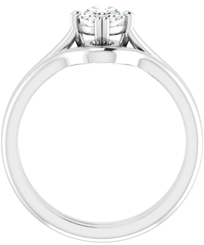 18K White 7x5 mm Oval Solitaire Engagement Ring Mounting (7)