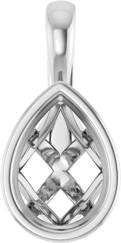 Pakabukas „Solitaire“ 585 Baltojo Aukso Pear Shape 10mm x 7mm (1)