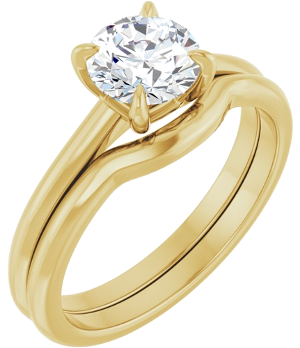 14K Yellow 6.5 mm Round Solitaire Engagement Ring Mounting (6)