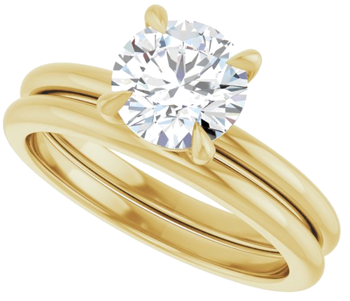 14K Yellow 7 mm Round Solitaire Engagement Ring Mounting (10)