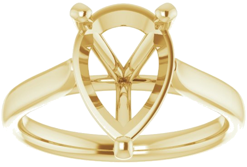 14K Yellow 12x8 mm Pear Engagement Ring Mounting (3)