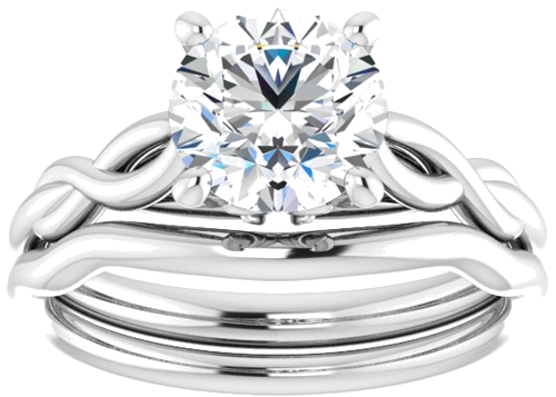 14K White  7.4 mm Round Solitaire Engagement Ring Mounting (8)